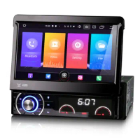 7" Android 10.0 OS Single Din Car DVD Multimedia System Player 1 Din Car GPS One Din Car Radio with Detachable Front Panel