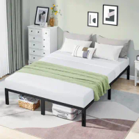 Queen Size Bed Frame, Quick Lock Heavy Duty Metal Platform Bed Mattress Foundation, No Box Spring Needed, Queen Bed Frame