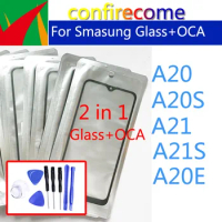 Front Glass Lens With OCA Glue For Samsung Galaxy A20 A20s A21 A21S A20E Screen Touch Panel Replacement