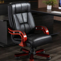 Boss chair business home office chair leather manager carefree rotation massage lifting solid wood computer chair