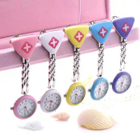 1PC Fashion Round Triangular Nurse Doctor Watch Hanging Pocket Clip on Pocket Watch Pendant Pocket Quartz Hanging pocket watch