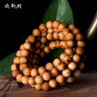108顆念珠佛珠 太行崖柏老料帶瘤手鏈手串 文玩柏木珠子藏族飾品