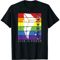 S-5XL เสื้อยืด พิมพ์ลาย Power Rangers Pride Love Is Power Panels สําหรับผู้ชายyzp0a