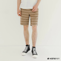 【Hang Ten】男裝-REGULAR FIT標準條紋短褲(棕)