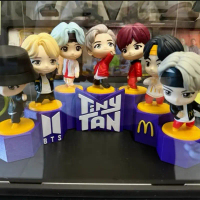 TinyTan (Tiny Tan) BTS Figurine Display Stand MCD Mcdonald's Happy meal set 7-Slot Collector’s Holde