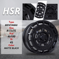 jual velg merk hsr mentawai ring 17 pcd 4x100 et 45 matte black rally look