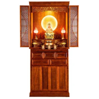 ZC Solid Wood Buddha Niche Clothes Closet Buddha Cabinet Buddha Shrine Chinese Style with Door Altar Altar Prayer Altar Table