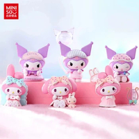New Miniso Sanrio Pajama Sweetheart Blind Box Series Cute Kurome Melody Figure Mystery Box Birthday Present Car Ornaments