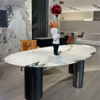 Italian light luxury marble dining table