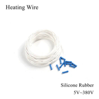 Silicone Rubber Alloy Copper Heating Wire Cable Infrared Warm Dry Freeze Frost Water Fire Pipe Underfloor Floor Sewer 12V 220V
