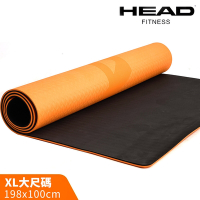 HEAD XL大尺碼瑜珈墊/健身墊(黑橘)200x100cm-厚8mm