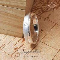 Cincin Palladium Pria Nikah Kawin Tunangan Lamaran Elegan SAN950 P220 | Rings Permata Perak 950 Plat