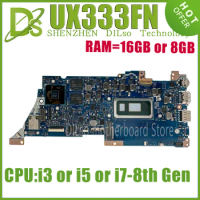 KEFU UX333FN Motherboard For Asus ZenBook 13 UX333FA UX333FN U3300F Laptop Mainboard I3-I5-I7 8th Gen RAM-8GB/16GB 100% Test OK