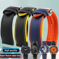 Canvas Nylon Rubber Strap 20mm 22mm 24 Waterproof Watchband for Breitling Omega IWC Citizen TUDOR Hamilton Watch Men accessories