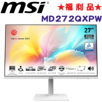 MSI 微星 ★福利品★ MD272QXPW 27吋 2K IPS平面螢幕-白