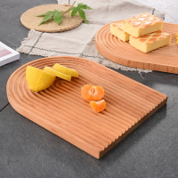 恒笑木質面包板日式櫸木創意砧板北歐家用水果實木蛋糕托盤壽司盤