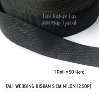 (1 ROLL) TALI WEBBING BISBAN 5 CM NILON Hitam