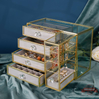 耳環耳釘收納盒大容量多層首飾盒珠寶戒指玻璃飾品盒子