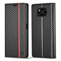 For POCO X3PRO X3 NFC Carbon Fiber Leather Case With Stand Card Slots For Xiaomi Poco X4 Pro 5G