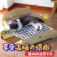 【kurumapop】可拆洗寵物睡床(貓咪公主床/木質貓床/狗狗床/狗狗床架/實木寵物床/貓窩狗窩)