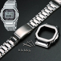 Stainless Steel Case WristBand Suitable for Casio G-SHOCK DW5600 GW-B5600 GWM5610 Metalen Bezel Strap G-Refit Watch Accessories