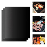 Barbecue Mat 40x33 0.25mm BBQ Grill Oven Mats Set Non-stick Baking Mats - Works on Gas Charcoal Electric Grill and More