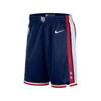 Nike 球褲 Swingman Short MMT 21 男 布魯克林 籃網隊 菱格紋 星星 藍 紅 DB4126-492