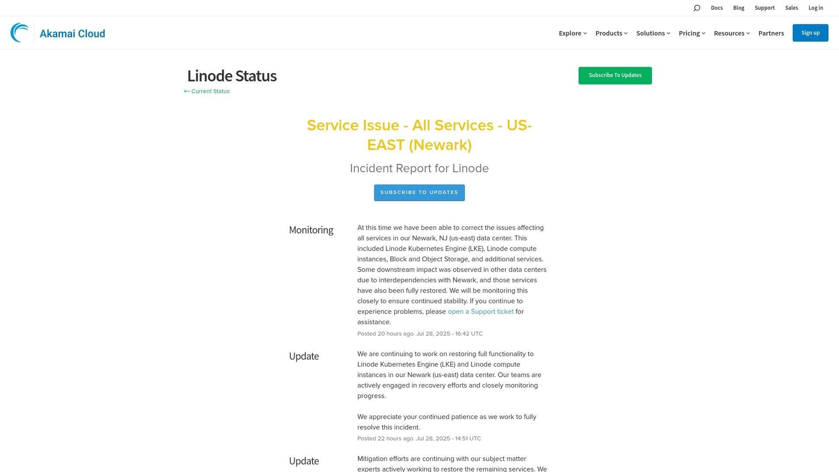 Limnode Linode Newark Data Center Suffers 24-Hour Outage After Power and ...