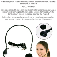 Mic Bando Clip On 3.5mm Microphone Headset Kabel Audio Jack MicrofonBando Flexibel Mikrofon