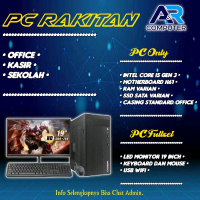 Komputer PC Rakitan Core i5 3470 Gen 3 Fullset Siap Pakai dengan LED Monitor 19 Inch Keyboard Mouse 