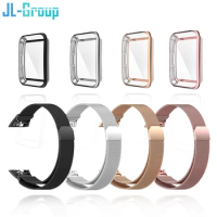 Metal Strap For Huawei Band 6 With TPU Case Screen Protector Soft Film Honor 6 Bracelet Milanese Magnetic Loop Watchband