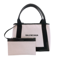 Balenciaga Navy Cabas 帆布手提子母包-S(339933-黑/白)