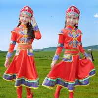 少兒女童蒙古族演出表演服民族女童節日舞蹈服幼兒筷子舞舞臺服裝
