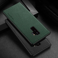 Case for Samsung Galaxy S9 S8 Plus Cross pattern Leather cover Luxury coque for Samsung Galaxy S9+ case