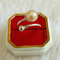 Cincin perak mutiara asli dari Lombok 000