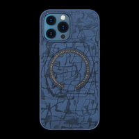 เคสกำมะหยี่แบบทึบ รองรับMagsafe มีวงแหวนเป็นฐานตั้งในตัว สำหรับ iPhone 13 Pro สีน้ำเงิน