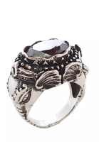 San Marco Maharaja Onyx Premium Stainless Steel Ring Silver