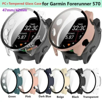 Sarung Kaca Bajaan, untuk Garmin Forerunner 570 42mm47mm Jam Tangan Pintar, Pelindung Skrin, Bumper 