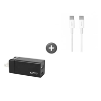 【KINYO】USB+Type-C氮化鎵急速充電器 65W+Type-C to Type-C 急速充電傳輸線(iPhone 15/15pro皆適用)