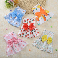 寵物碎花草莓公主裙 貓咪衣服 狗狗衣服 春款泰迪新款寵物可愛狗狗裙子夏季薄款 哈士奇寵物屋