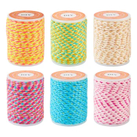 6 Rolls 1.5mm 4-Ply Polycotton Cord Handmade Macrame Cotton Rope for String Wall Hanging Plant Hanger DIY Craft String Knitting
