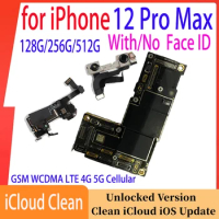 Unlocked Motherboard for iPhone 12 Pro Max Mainboard with Face ID 256gb Logic board No iCloud Account Circuit Plate