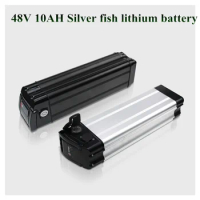 48V 10AH Silver fish lithium battery electric bike battery 54.6V charger lithium ion 48v e-bike battery pack , Free shipping