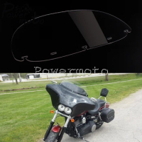 10" Motorcycle Windshield Clear Front Fairing Deflector Batwing Fairing Windscreen for Harley Sportster Softail Dyna Road Glide