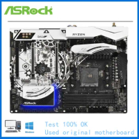 For ASRock X370 Taichi Computer USB3.0 M.2 Nvme SSD Motherboard AM4 DDR4 X370 Desktop Mainboard Used