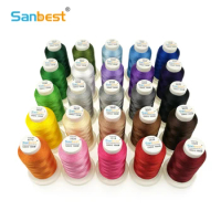 Sanbest High Quality Polyester Embroidery Thread Fliament 120D/2 1000M 92Colors Can Choose Brother Singer Machine Sewing Threads