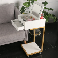 可移動床邊桌帶輪多功能梳妝臺電腦一體桌宿舍臥室床頭筆記本桌子
