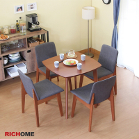 【RICHOME】日式和風小套型餐桌椅組(一桌四椅)W80 × D80 × H75 cm
