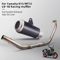 Full Motorcycle Exhaust System For R15 V3 MT15 2017-2023 with universal 51mm exhaust muffler Titanium alloy