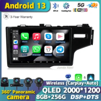 Android 13 RHD Car Radio For Honda Fit 3 GK GH Jazz 2013-2020 Multimedia Video Player Navigation GPS Head Unit Split Screen QLED